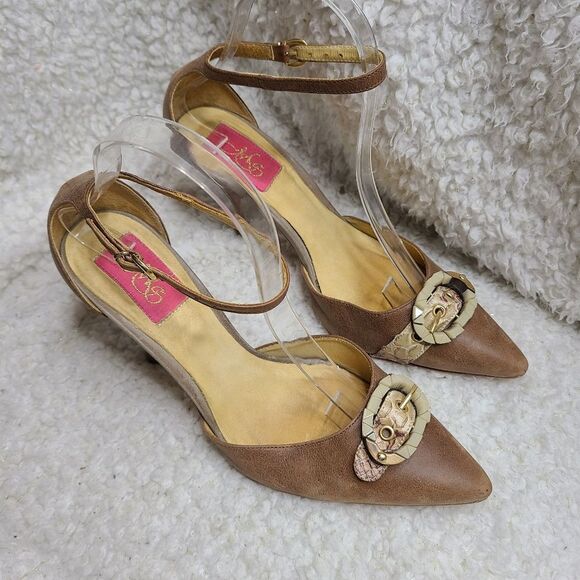 MS‎ Pointed Toe Ankle Strap Heels Sz 9 - Picture 4 of 9